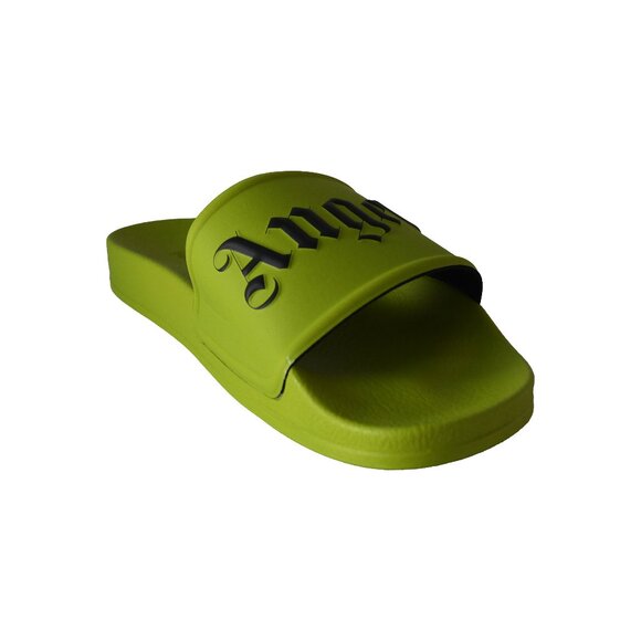 Palm Angels Logo-Print Sliders Light Green main image 8